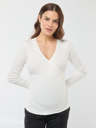 T-shirt da allattamento incrociata davanti