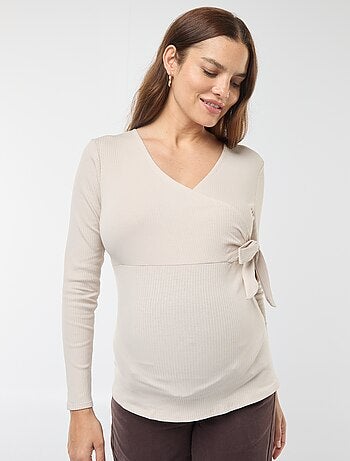 T-shirt da allattamento incrociata davanti
