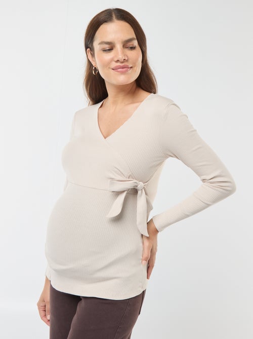 T-shirt da allattamento incrociata davanti - Kiabi