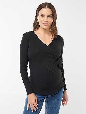 T-shirt da allattamento incrociata davanti