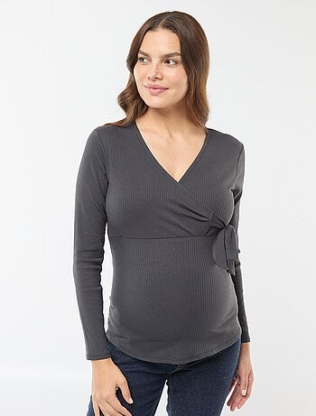 T-shirt da allattamento incrociata davanti
