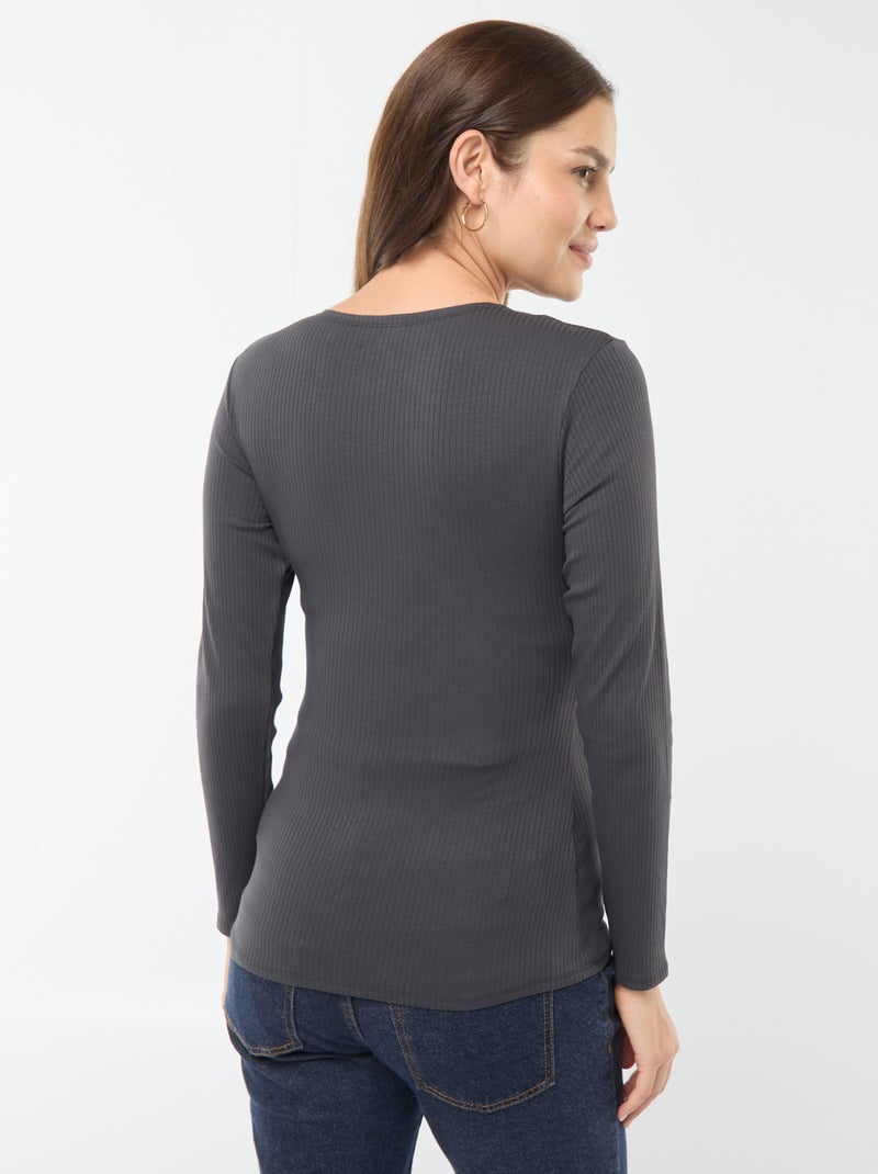 T-shirt da allattamento incrociata davanti Nero - Kiabi