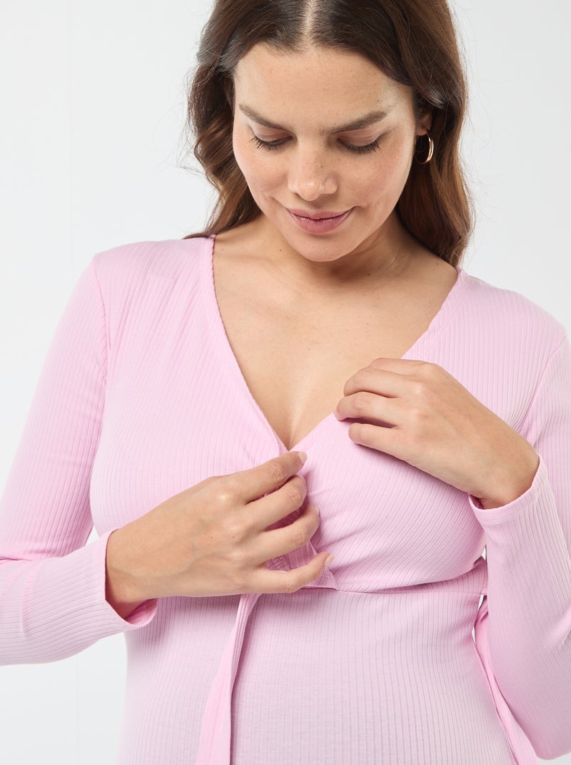 T-shirt da allattamento incrociata davanti Rosa - Kiabi