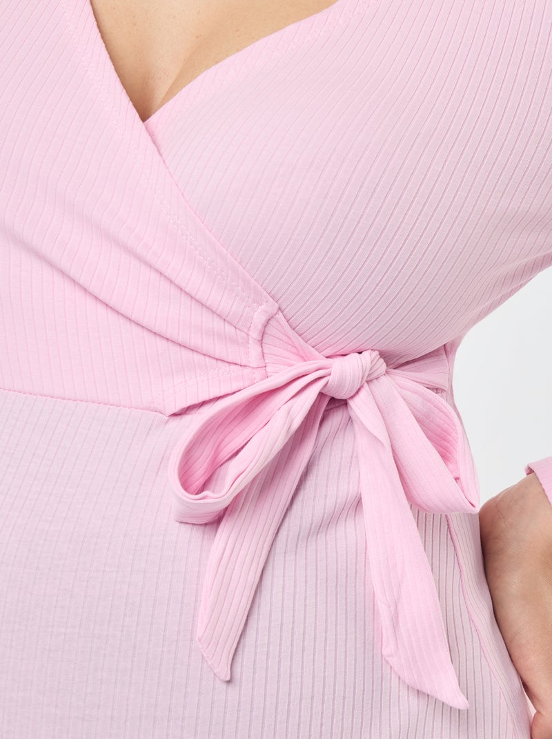 T-shirt da allattamento incrociata davanti Rosa - Kiabi