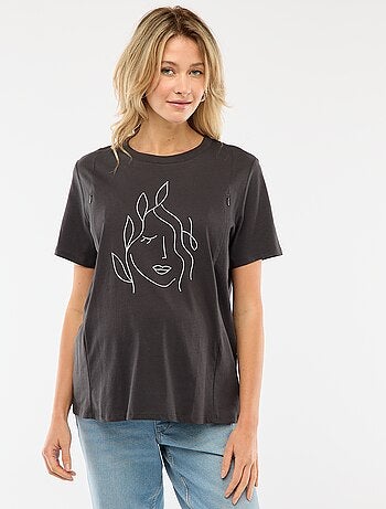 T-shirt allattamento a maniche corte con stampa