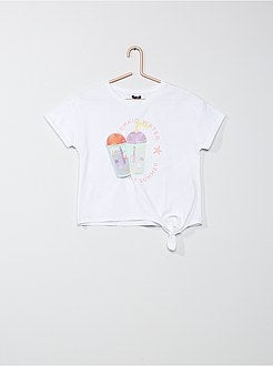 T-shirt da annodare decorata con un patch - Kiabi