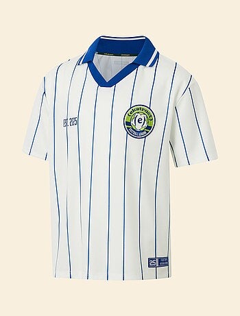 T-shirt da calcio a righe a maniche corte