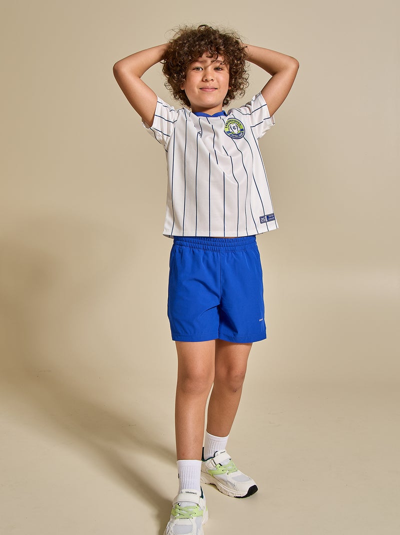T-shirt da calcio a righe a maniche corte (Ekstract) Bianco - Kiabi