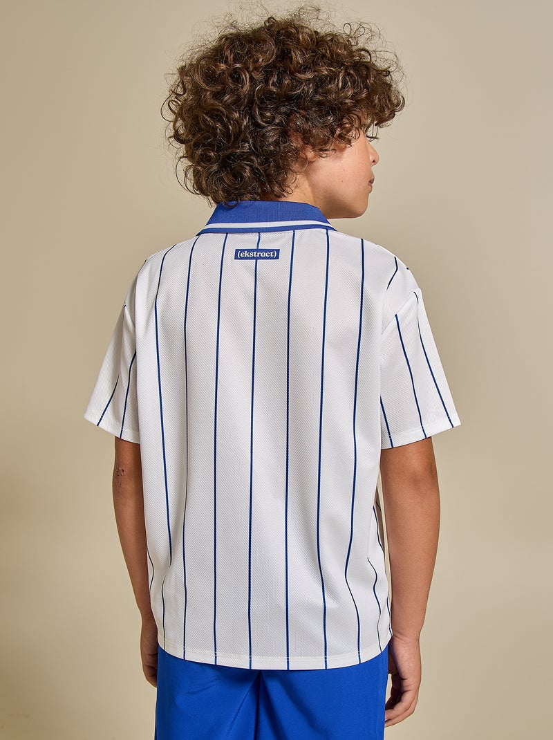 T-shirt da calcio a righe a maniche corte (Ekstract) Bianco - Kiabi