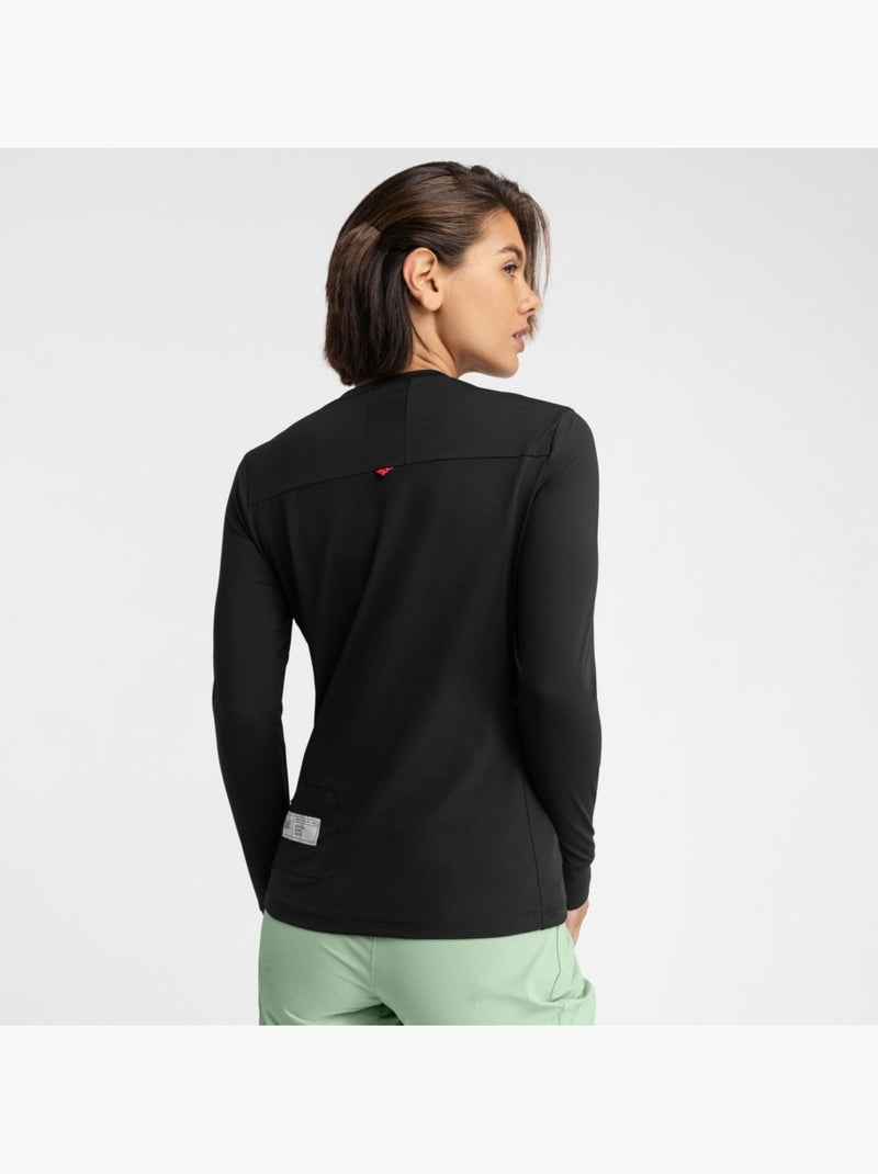 T-shirt da ciclismo gravel a maniche lunghe da donna ciclismo donna alder Nero - Kiabi