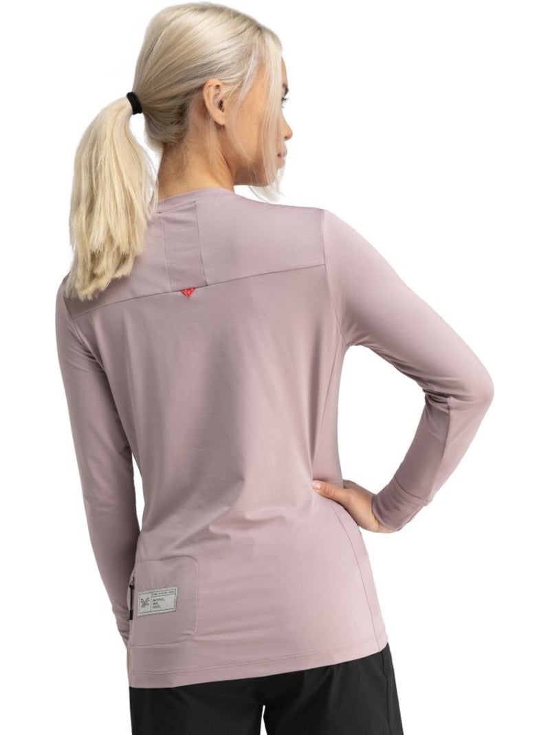 T-shirt da ciclismo gravel a maniche lunghe da donna ciclismo donna altiplano Viola - Kiabi