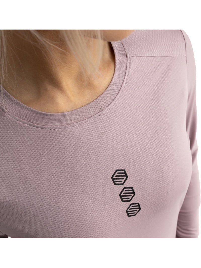 T-shirt da ciclismo gravel a maniche lunghe da donna ciclismo donna altiplano Viola - Kiabi
