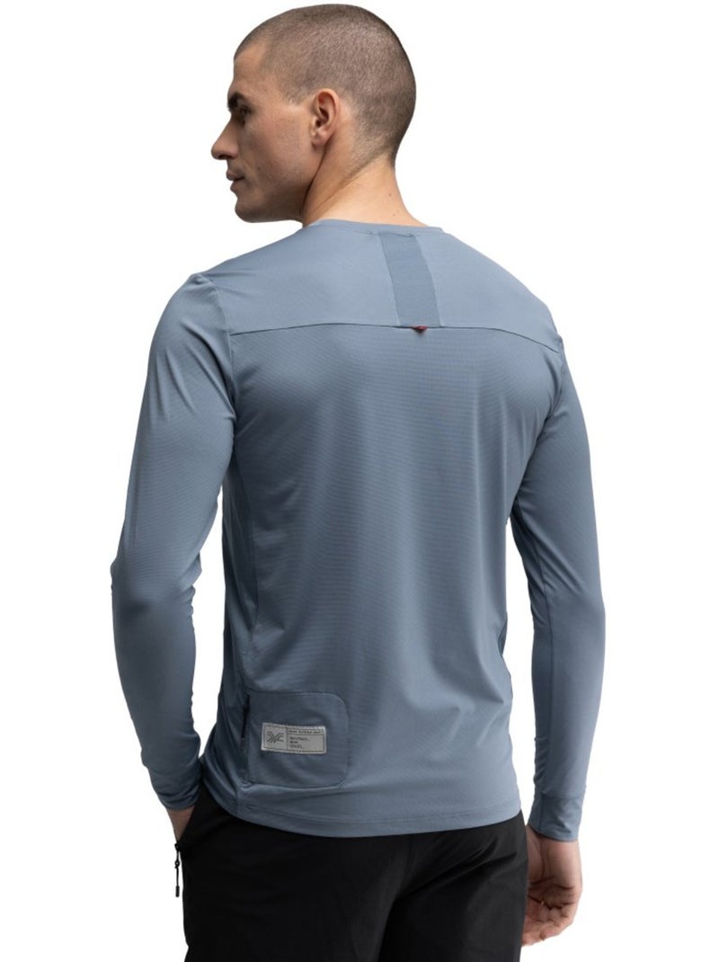 T-shirt da ciclismo gravel a maniche lunghe da uomo ciclismo uomo cáucaso Blu - Kiabi