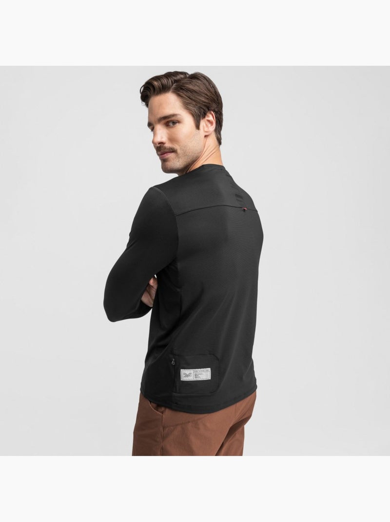 T-shirt da ciclismo gravel a maniche lunghe da uomo ciclismo uomo rubra Nero - Kiabi