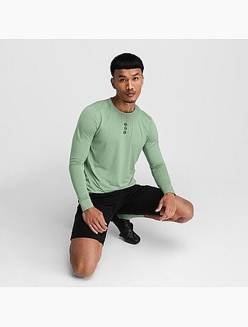 T-shirt da ciclismo gravel a maniche lunghe da uomo ciclismo uomo spruce
