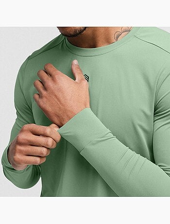 T-shirt da ciclismo gravel a maniche lunghe da uomo ciclismo uomo spruce