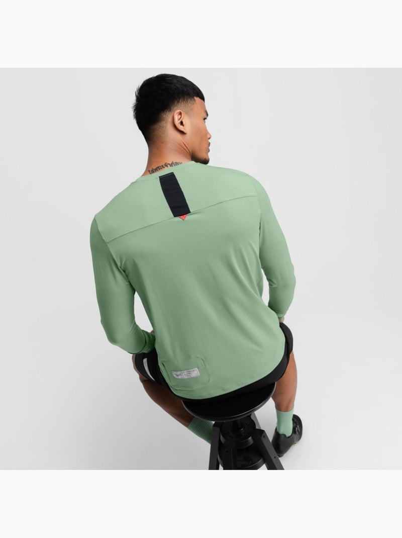 T-shirt da ciclismo gravel a maniche lunghe da uomo ciclismo uomo spruce Verde - Kiabi