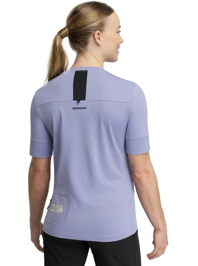 T-shirt da ciclismo gravel da donna ciclismo donna aria Viola - Kiabi