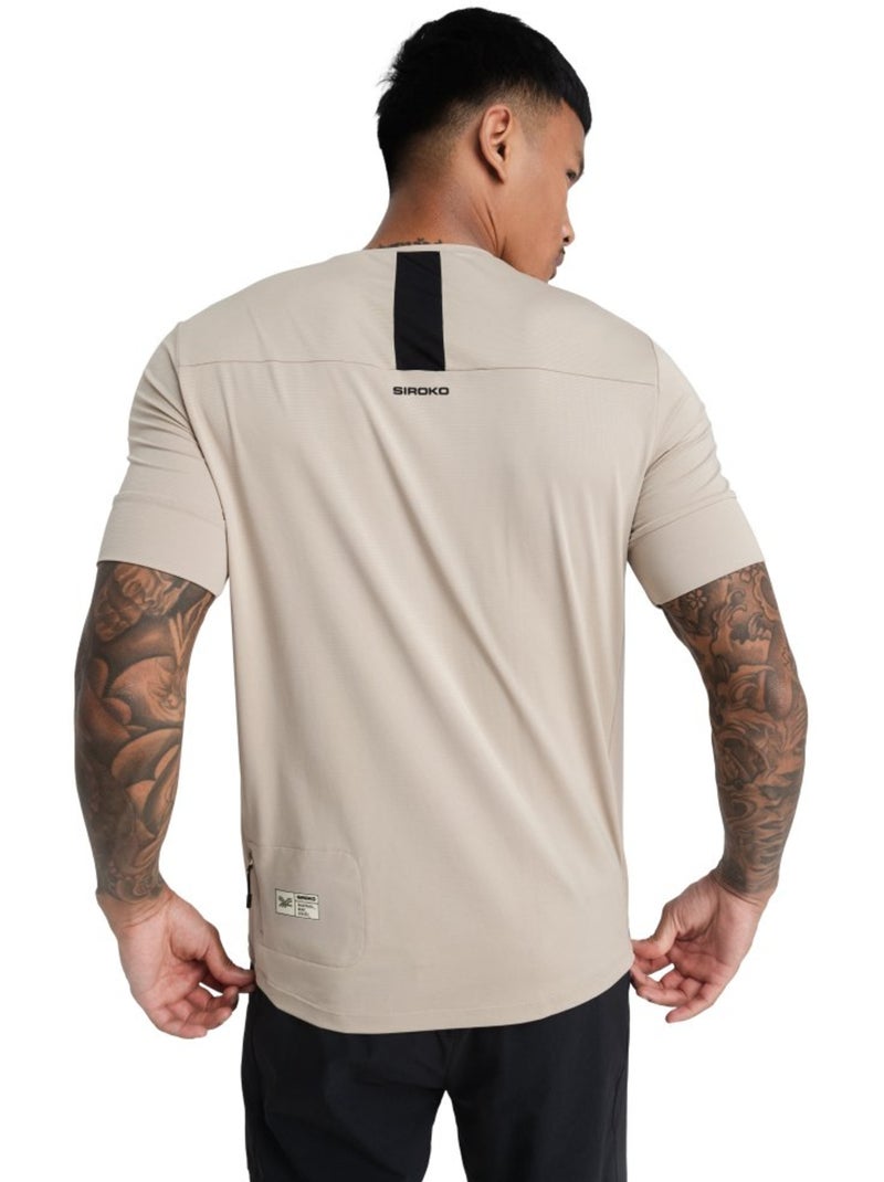 T-shirt da ciclismo gravel da uomo ciclismo uomo cedar Beige - Kiabi