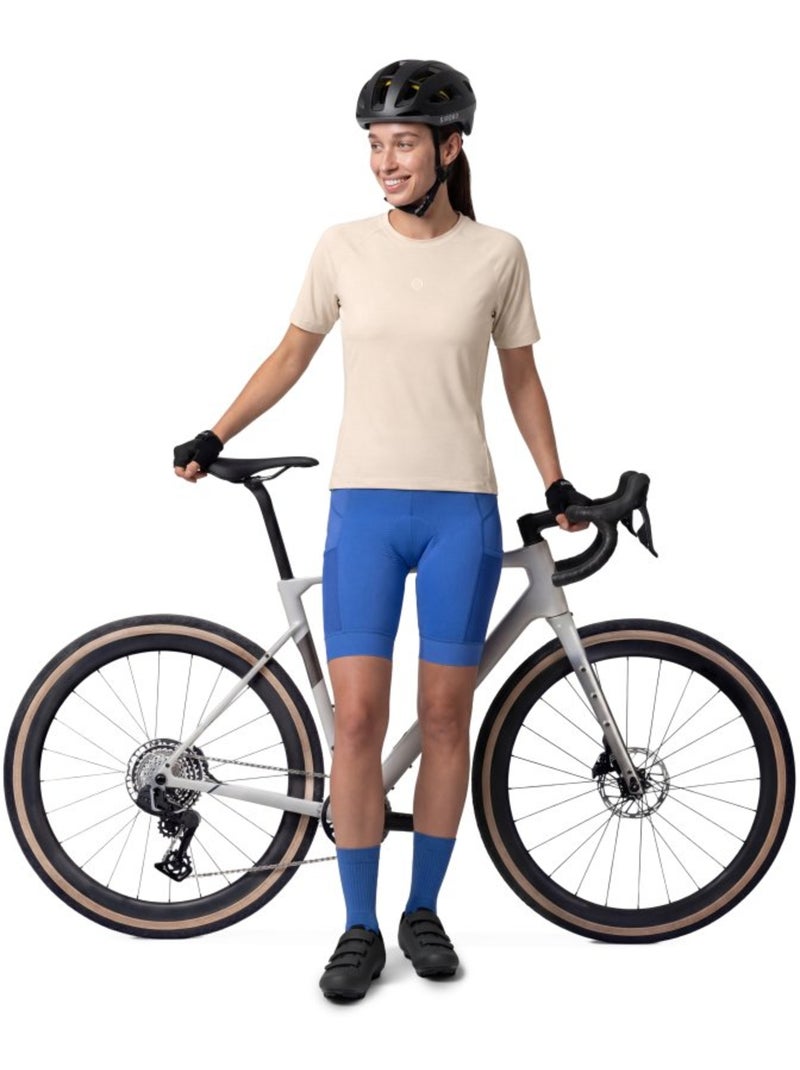 T-shirt da ciclismo gravel donna donna linden-w sand Beige - Kiabi