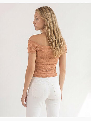 T-shirt da donna a maniche corte in crêpe ADMAS