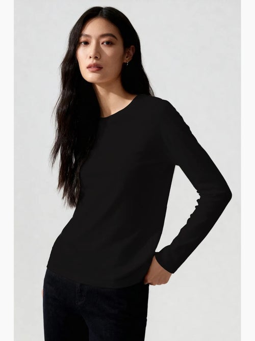T-shirt da donna a maniche lunghe con girocollo tommy - Kiabi T-shirt da donna a maniche lunghe con girocollo tommy - Kiabi