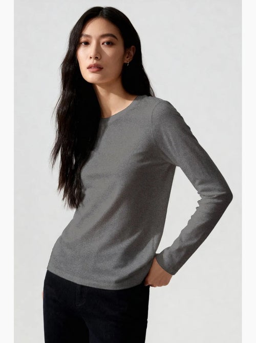 T-shirt da donna a maniche lunghe con girocollo tommy - Kiabi T-shirt da donna a maniche lunghe con girocollo tommy - Kiabi