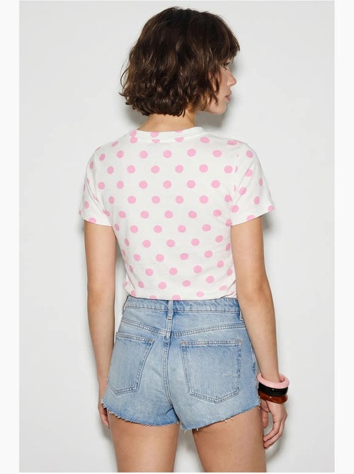 T-shirt da donna aderente a pois con scollo a girocollo lucci - Kiabi T-shirt da donna aderente a pois con scollo a girocollo lucci - Kiabi
