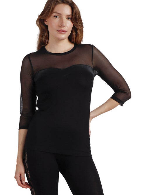 T-shirt da donna ADMAS con dettagli in raso e maniche alla francese - Kiabi T-shirt da donna ADMAS con dettagli in raso e maniche alla francese - Kiabi