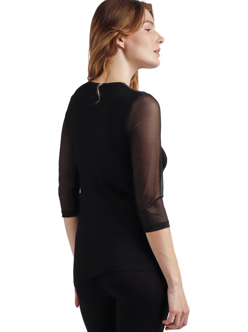 T-shirt da donna ADMAS con dettagli in raso e maniche alla francese - Kiabi T-shirt da donna ADMAS con dettagli in raso e maniche alla francese - Kiabi