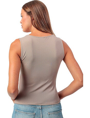 T-shirt da donna ADMAS senza maniche, tinta unita, con scollo quadrato.