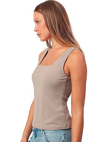 T-shirt da donna ADMAS senza maniche, tinta unita, con scollo quadrato.