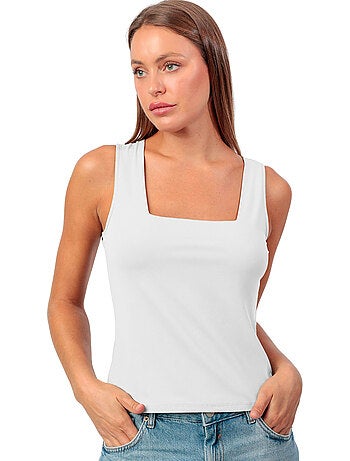 T-shirt da donna ADMAS senza maniche, tinta unita, con scollo quadrato.