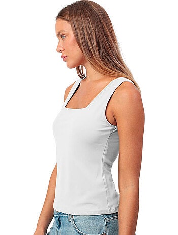 T-shirt da donna ADMAS senza maniche, tinta unita, con scollo quadrato.