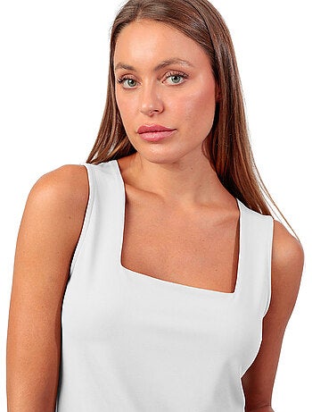 T-shirt da donna ADMAS senza maniche, tinta unita, con scollo quadrato.