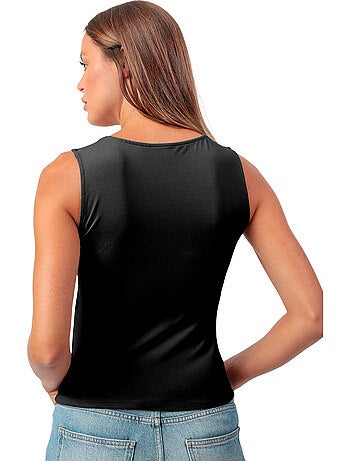 T-shirt da donna ADMAS senza maniche, tinta unita, con scollo quadrato.