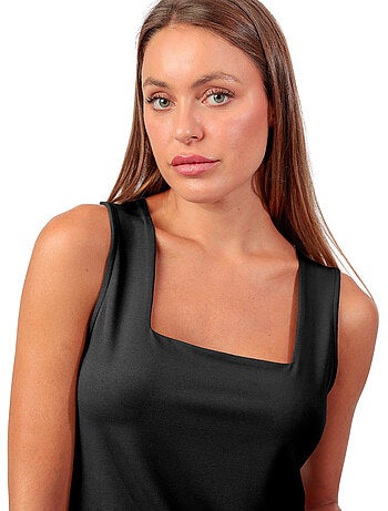 T-shirt da donna ADMAS senza maniche, tinta unita, con scollo quadrato.