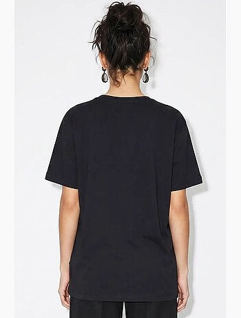 T-shirt da donna con stampa astratta e scollo a v lucci