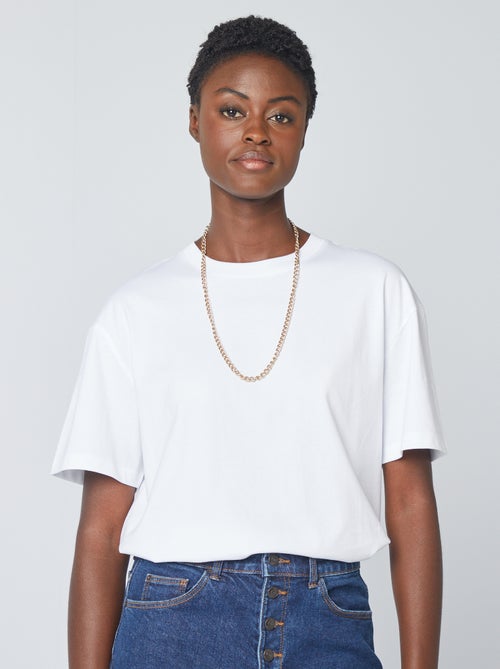 T-shirt da donna in cotone a girocollo e maniche corte - Kiabi T-shirt da donna in cotone a girocollo e maniche corte - Kiabi
