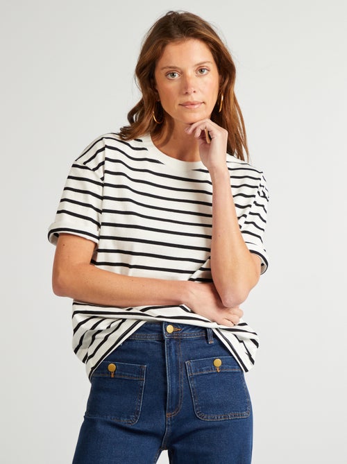 T-shirt da donna in cotone a girocollo e maniche corte - Kiabi