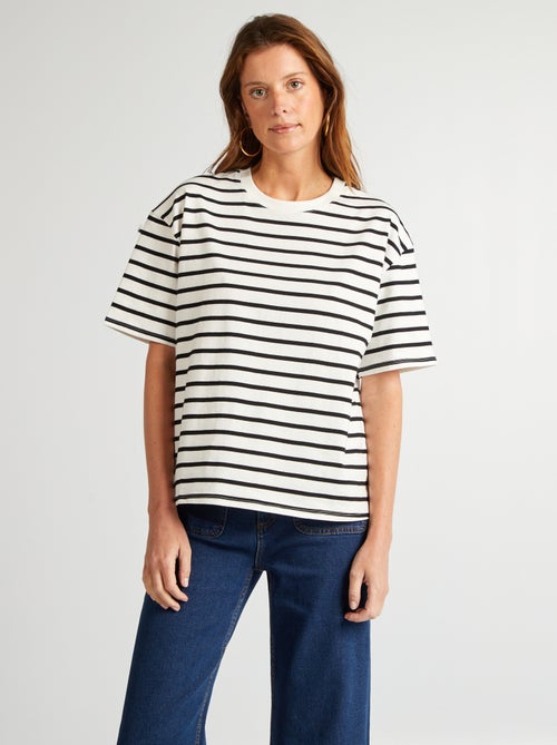 T-shirt da donna in cotone a girocollo e maniche corte - Kiabi