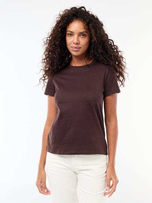 T-shirt da donna in cotone a girocollo e maniche corte - Kiabi