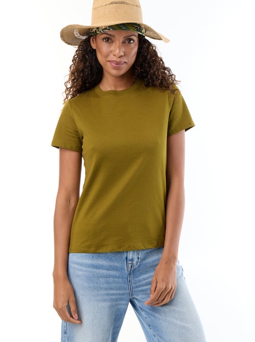 T-shirt da donna in cotone a girocollo e maniche corte - Kiabi T-shirt da donna in cotone a girocollo e maniche corte - Kiabi