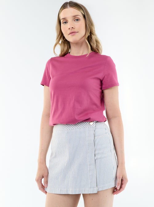 T-shirt da donna in cotone a girocollo e maniche corte - Kiabi T-shirt da donna in cotone a girocollo e maniche corte - Kiabi