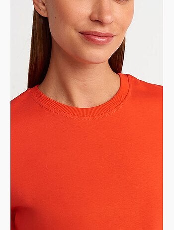 T-shirt da donna in cotone con scollo a girocollo dilvin