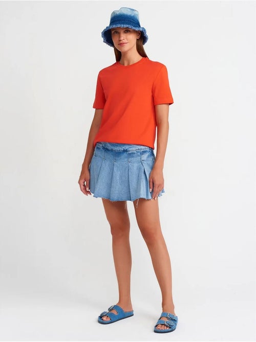 T-shirt da donna in cotone con scollo a girocollo dilvin - Kiabi T-shirt da donna in cotone con scollo a girocollo dilvin - Kiabi