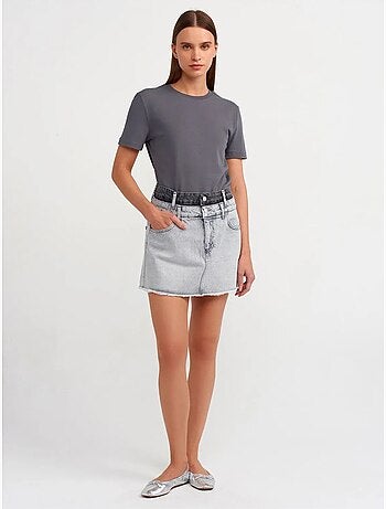 T-shirt da donna in cotone con scollo a girocollo dilvin