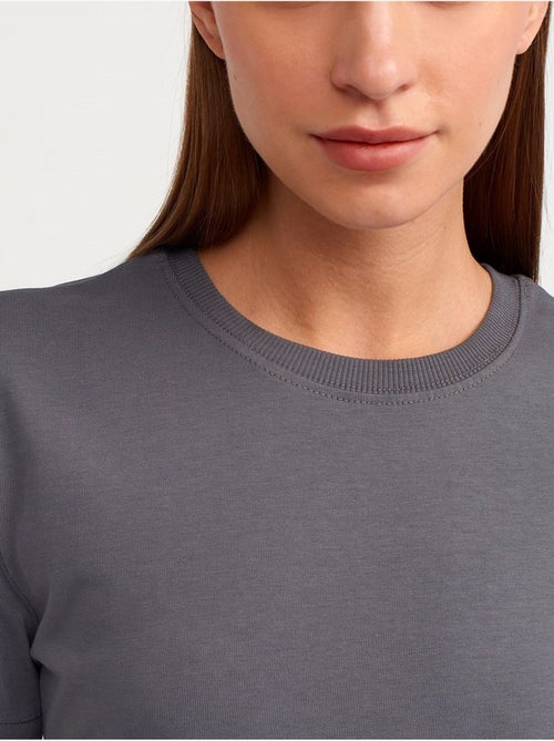T-shirt da donna in cotone con scollo a girocollo dilvin - Kiabi T-shirt da donna in cotone con scollo a girocollo dilvin - Kiabi