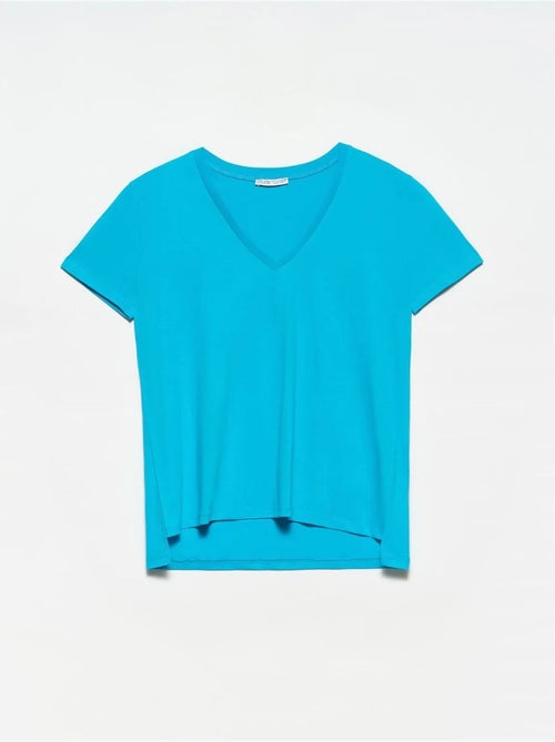 T-shirt da donna in cotone con scollo a v dilvin - Kiabi