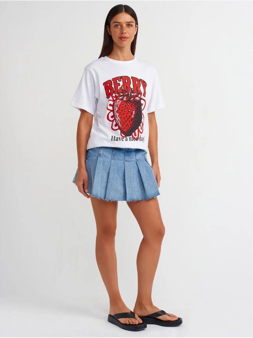 T-shirt da donna in cotone con stampa e girocollo dilvin - Kiabi T-shirt da donna in cotone con stampa e girocollo dilvin - Kiabi